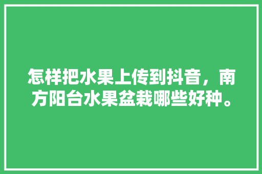 怎样把水果上传到抖音，南方阳台水果盆栽哪些好种。 怎样把水果上传到抖音，南方阳台水果盆栽哪些好种。 水果种植