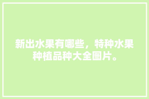 新出水果有哪些，特种水果种植品种大全图片。 新出水果有哪些，特种水果种植品种大全图片。 水果种植