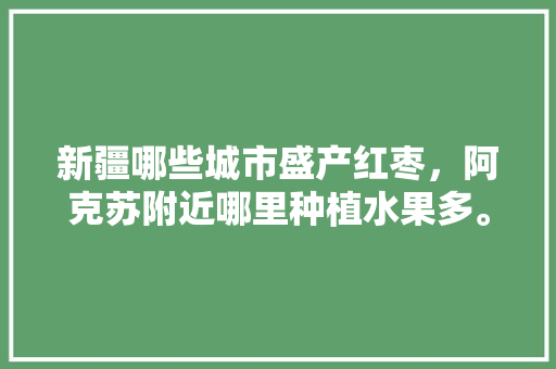 新疆哪些城市盛产红枣，阿克苏附近哪里种植水果多。 新疆哪些城市盛产红枣，阿克苏附近哪里种植水果多。 土壤施肥