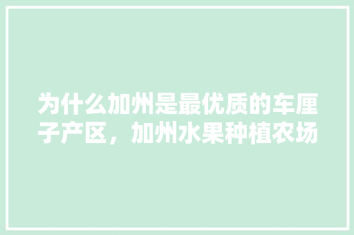 为什么加州是最优质的车厘子产区，加州水果种植农场在哪里。 为什么加州是最优质的车厘子产区，加州水果种植农场在哪里。 蔬菜种植