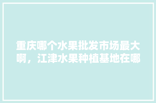 重庆哪个水果批发市场最大啊，江津水果种植基地在哪里。 重庆哪个水果批发市场最大啊，江津水果种植基地在哪里。 水果种植