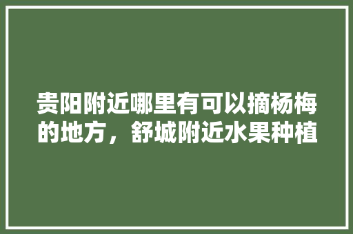 贵阳附近哪里有可以摘杨梅的地方，舒城附近水果种植基地在哪里。 贵阳附近哪里有可以摘杨梅的地方，舒城附近水果种植基地在哪里。 水果种植