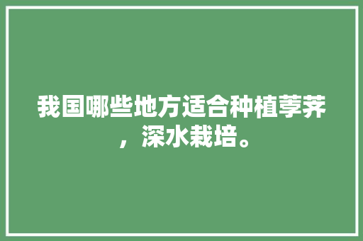 我国哪些地方适合种植荸荠，深水栽培。 我国哪些地方适合种植荸荠，深水栽培。 蔬菜种植