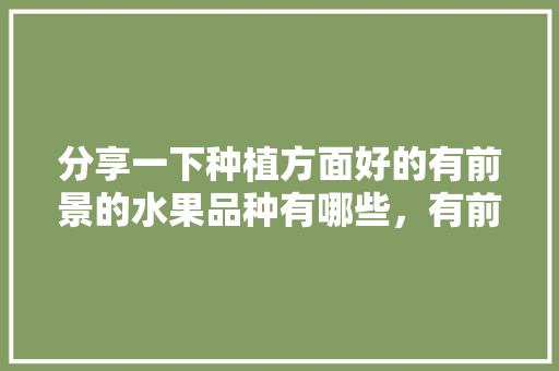 分享一下种植方面好的有前景的水果品种有哪些，有前景的水果种植方法。 分享一下种植方面好的有前景的水果品种有哪些，有前景的水果种植方法。 水果种植