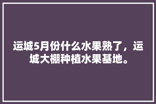 运城5月份什么水果熟了，运城大棚种植水果基地。 运城5月份什么水果熟了，运城大棚种植水果基地。 家禽养殖