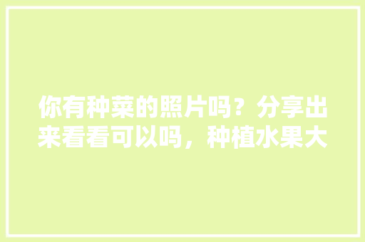 你有种菜的照片吗？分享出来看看可以吗，种植水果大全种菜图片高清。 你有种菜的照片吗？分享出来看看可以吗，种植水果大全种菜图片高清。 家禽养殖