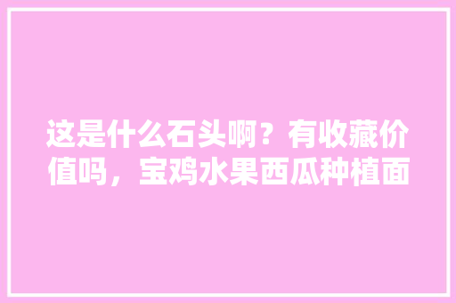 这是什么石头啊？有收藏价值吗，宝鸡水果西瓜种植面积多少亩。 畜牧养殖