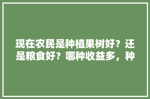 现在农民是种植果树好？还是粮食好？哪种收益多，种植什么水果收益好赚钱呢。 现在农民是种植果树好？还是粮食好？哪种收益多，种植什么水果收益好赚钱呢。 畜牧养殖