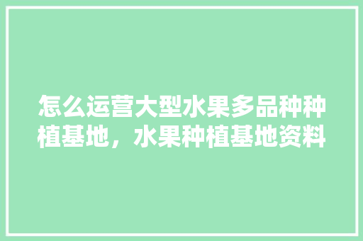 怎么运营大型水果多品种种植基地，水果种植基地资料大全图片。 怎么运营大型水果多品种种植基地，水果种植基地资料大全图片。 土壤施肥