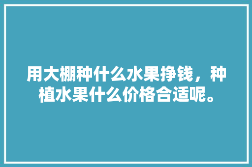 用大棚种什么水果挣钱，种植水果什么价格合适呢。 用大棚种什么水果挣钱，种植水果什么价格合适呢。 水果种植