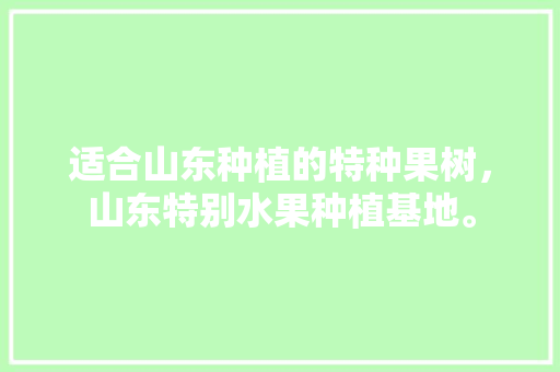 适合山东种植的特种果树，山东特别水果种植基地。 适合山东种植的特种果树，山东特别水果种植基地。 土壤施肥