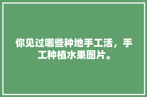 你见过哪些种地手工活，手工种植水果图片。 你见过哪些种地手工活，手工种植水果图片。 水果种植