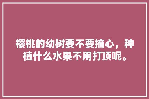 樱桃的幼树要不要摘心，种植什么水果不用打顶呢。 樱桃的幼树要不要摘心，种植什么水果不用打顶呢。 家禽养殖