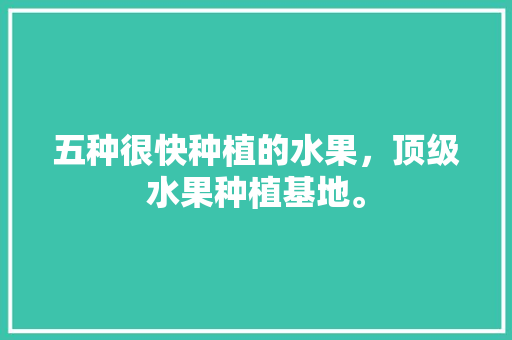 五种很快种植的水果，顶级水果种植基地。 五种很快种植的水果，顶级水果种植基地。 蔬菜种植