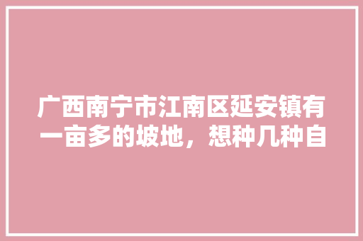 广西南宁市江南区延安镇有一亩多的坡地，想种几种自己吃的水果应该种什么好，陕西延安水果种植基地在哪里。 广西南宁市江南区延安镇有一亩多的坡地，想种几种自己吃的水果应该种什么好，陕西延安水果种植基地在哪里。 土壤施肥