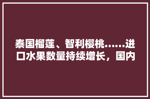 泰国榴莲、智利樱桃……进口水果数量持续增长，国内水果该如何应对，版纳水果萝卜种植时间表。 泰国榴莲、智利樱桃……进口水果数量持续增长，国内水果该如何应对，版纳水果萝卜种植时间表。 蔬菜种植