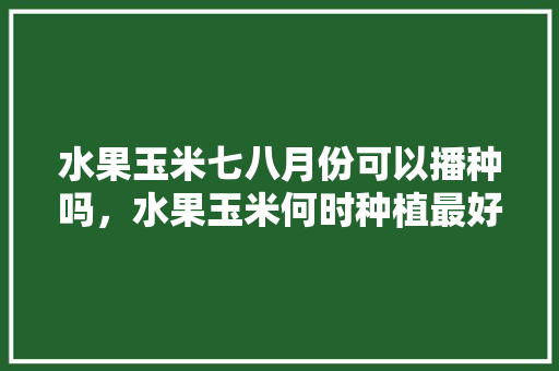 水果玉米七八月份可以播种吗，水果玉米何时种植最好。 水果玉米七八月份可以播种吗，水果玉米何时种植最好。 蔬菜种植