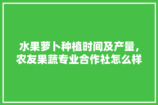 水果萝卜种植时间及产量，农友果蔬专业合作社怎么样。 水果萝卜种植时间及产量，农友果蔬专业合作社怎么样。 家禽养殖