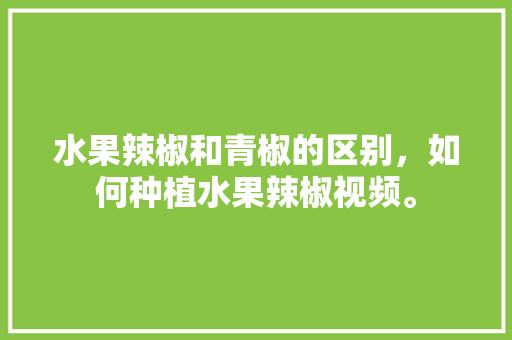 水果辣椒和青椒的区别，如何种植水果辣椒视频。 水果辣椒和青椒的区别，如何种植水果辣椒视频。 家禽养殖