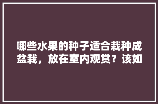 哪些水果的种子适合栽种成盆栽，放在室内观赏？该如何养护，常见水果籽种植花卉有哪些。 哪些水果的种子适合栽种成盆栽，放在室内观赏？该如何养护，常见水果籽种植花卉有哪些。 蔬菜种植