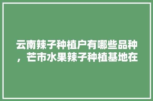 云南辣子种植户有哪些品种，芒市水果辣子种植基地在哪里。 云南辣子种植户有哪些品种，芒市水果辣子种植基地在哪里。 畜牧养殖