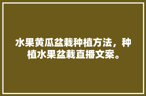 水果黄瓜盆栽种植方法，种植水果盆栽直播文案。 水果黄瓜盆栽种植方法，种植水果盆栽直播文案。 畜牧养殖