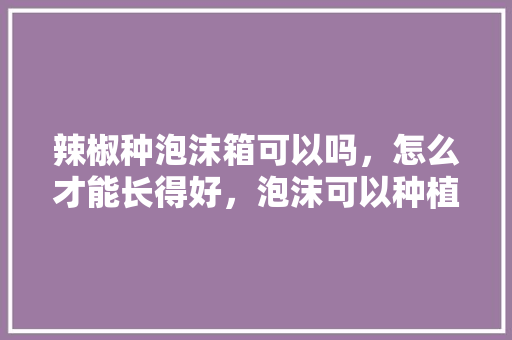 辣椒种泡沫箱可以吗，怎么才能长得好，泡沫可以种植的水果有哪些。 辣椒种泡沫箱可以吗，怎么才能长得好，泡沫可以种植的水果有哪些。 土壤施肥