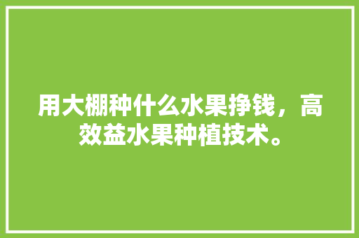 用大棚种什么水果挣钱，高效益水果种植技术。 用大棚种什么水果挣钱，高效益水果种植技术。 蔬菜种植