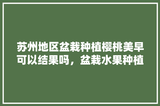 苏州地区盆栽种植樱桃美早可以结果吗，盆栽水果种植苏州哪里好。 苏州地区盆栽种植樱桃美早可以结果吗，盆栽水果种植苏州哪里好。 水果种植