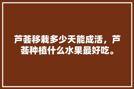 芦荟移栽多少天能成活，芦荟种植什么水果最好吃。 芦荟移栽多少天能成活，芦荟种植什么水果最好吃。 畜牧养殖