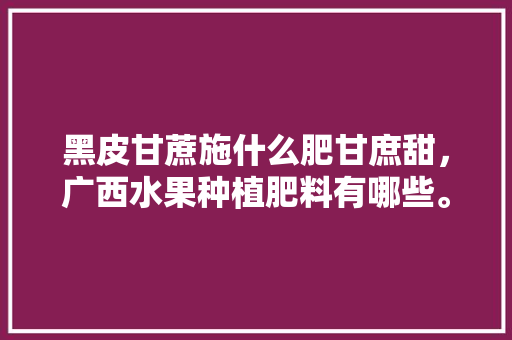 黑皮甘蔗施什么肥甘庶甜，广西水果种植肥料有哪些。 黑皮甘蔗施什么肥甘庶甜，广西水果种植肥料有哪些。 畜牧养殖