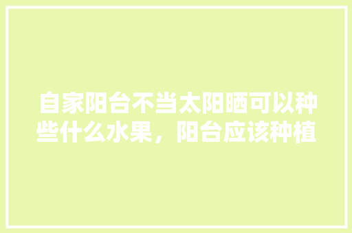 自家阳台不当太阳晒可以种些什么水果，阳台应该种植哪种水果树。 自家阳台不当太阳晒可以种些什么水果，阳台应该种植哪种水果树。 蔬菜种植