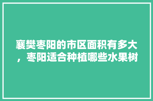 襄樊枣阳的市区面积有多大，枣阳适合种植哪些水果树。 襄樊枣阳的市区面积有多大，枣阳适合种植哪些水果树。 水果种植