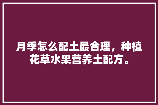 月季怎么配土最合理，种植花草水果营养土配方。 月季怎么配土最合理，种植花草水果营养土配方。 畜牧养殖