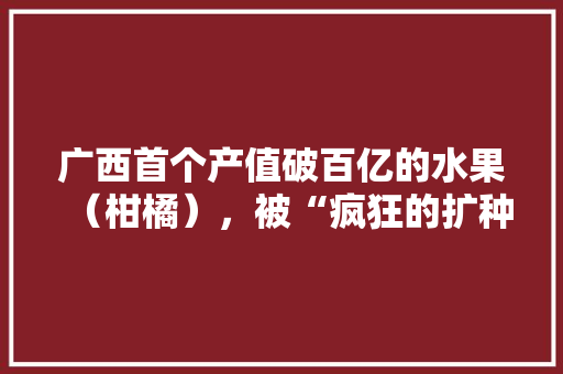 广西首个产值破百亿的水果（柑橘），被“疯狂的扩种”，对此你怎么看，广西各种水果种植面积排名。 广西首个产值破百亿的水果（柑橘），被“疯狂的扩种”，对此你怎么看，广西各种水果种植面积排名。 蔬菜种植