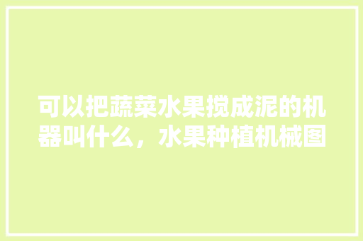 可以把蔬菜水果搅成泥的机器叫什么，水果种植机械图片大全。 可以把蔬菜水果搅成泥的机器叫什么，水果种植机械图片大全。 土壤施肥