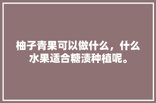 柚子青果可以做什么，什么水果适合糖渍种植呢。 柚子青果可以做什么，什么水果适合糖渍种植呢。 家禽养殖