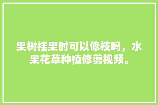 果树挂果时可以修枝吗，水果花草种植修剪视频。 果树挂果时可以修枝吗，水果花草种植修剪视频。 土壤施肥