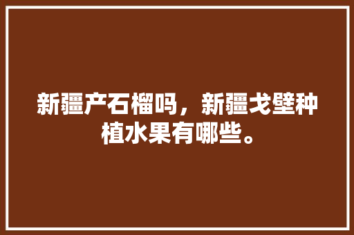 新疆产石榴吗，新疆戈壁种植水果有哪些。 新疆产石榴吗，新疆戈壁种植水果有哪些。 蔬菜种植