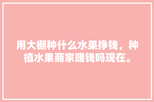 用大棚种什么水果挣钱，种植水果商家赚钱吗现在。 用大棚种什么水果挣钱，种植水果商家赚钱吗现在。 土壤施肥