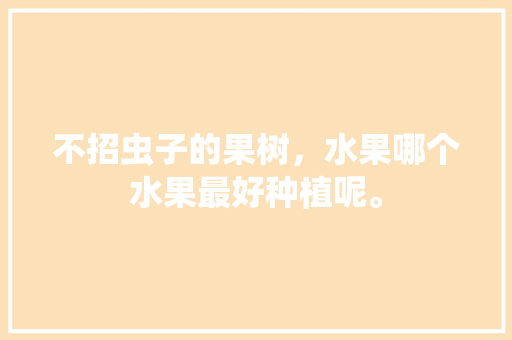 不招虫子的果树，水果哪个水果最好种植呢。 不招虫子的果树，水果哪个水果最好种植呢。 水果种植