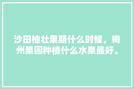 沙田柚壮果期什么时候，梅州果园种植什么水果最好。 沙田柚壮果期什么时候，梅州果园种植什么水果最好。 家禽养殖