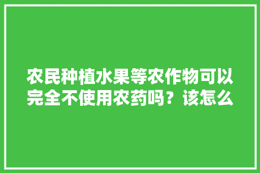 农民种植水果等农作物可以完全不使用农药吗？该怎么做，种植水果不打农药可以吗。 农民种植水果等农作物可以完全不使用农药吗？该怎么做，种植水果不打农药可以吗。 蔬菜种植