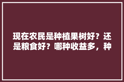 现在农民是种植果树好？还是粮食好？哪种收益多，种植粮食水果致富吗知乎。 现在农民是种植果树好？还是粮食好？哪种收益多，种植粮食水果致富吗知乎。 土壤施肥