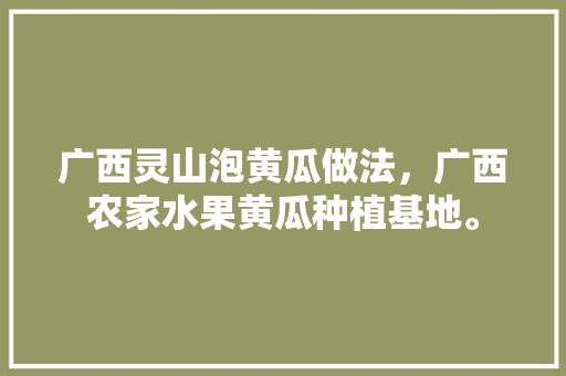 广西灵山泡黄瓜做法，广西农家水果黄瓜种植基地。 广西灵山泡黄瓜做法，广西农家水果黄瓜种植基地。 蔬菜种植