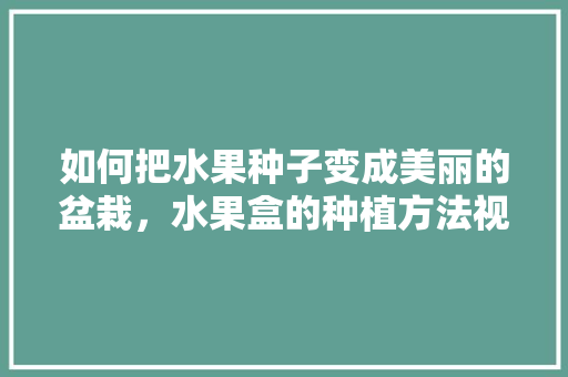 如何把水果种子变成美丽的盆栽，水果盒的种植方法视频。 如何把水果种子变成美丽的盆栽，水果盒的种植方法视频。 畜牧养殖