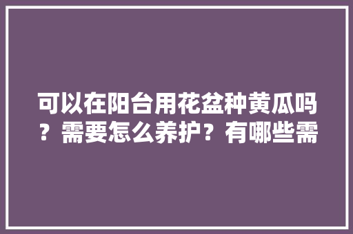 可以在阳台用花盆种黄瓜吗？需要怎么养护？有哪些需要注意的地方，水果黄瓜种植 阳台图片。 可以在阳台用花盆种黄瓜吗？需要怎么养护？有哪些需要注意的地方，水果黄瓜种植 阳台图片。 畜牧养殖