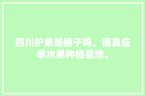 四川护果是橘子吗，德昌应季水果种植基地。 畜牧养殖