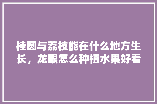 桂圆与荔枝能在什么地方生长，龙眼怎么种植水果好看视频。 桂圆与荔枝能在什么地方生长，龙眼怎么种植水果好看视频。 土壤施肥