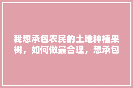 我想承包农民的土地种植果树，如何做最合理，想承包土地种植水果怎么办。 我想承包农民的土地种植果树，如何做最合理，想承包土地种植水果怎么办。 土壤施肥